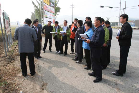 예산여중 진입로개설사업장 답사