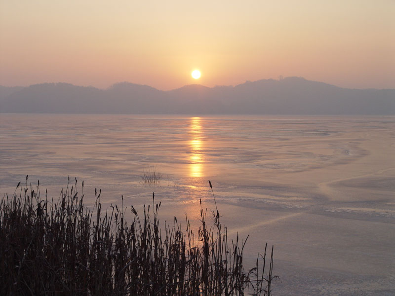 예당저수지 일출